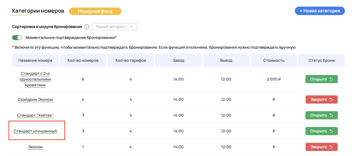 Разбивка стоимости проживания по гостям