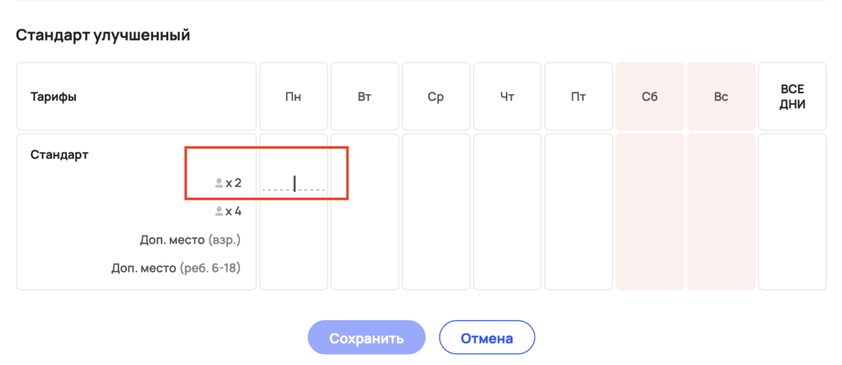 Разбивка стоимости проживания по гостям