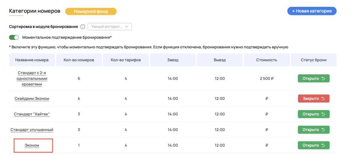 Закрытие категории