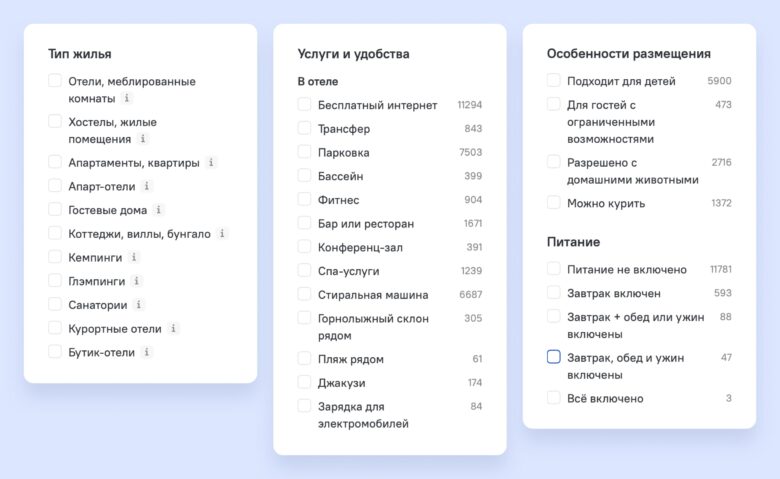 Фильтры в OTA как часть маркетинговой стратегии отеля