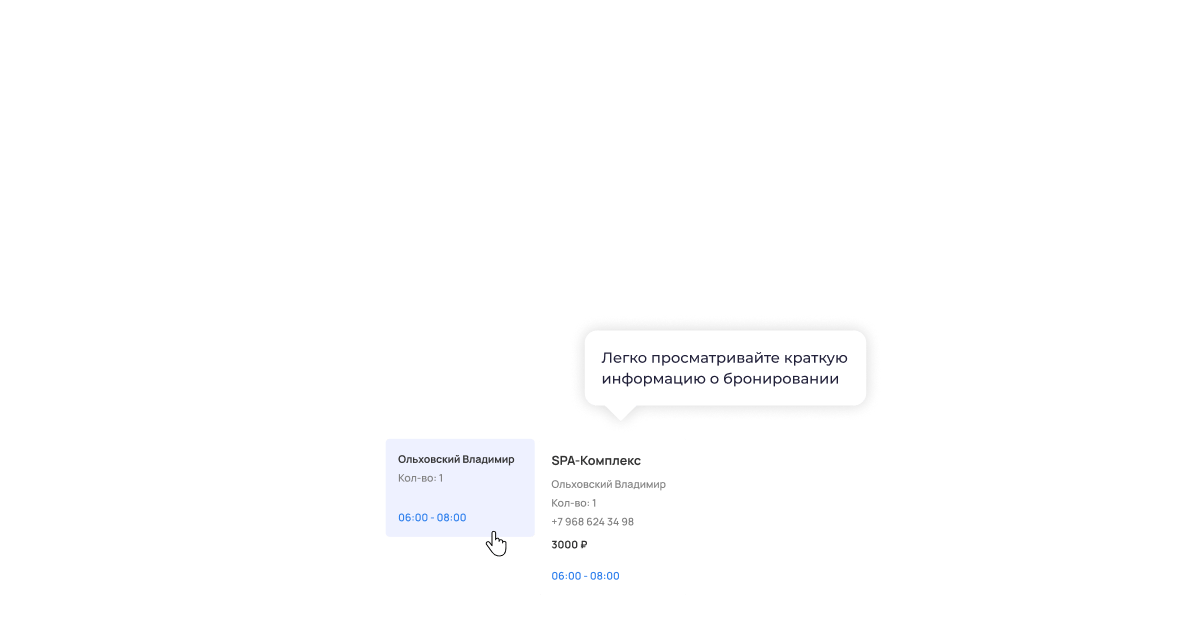 Карточка брониКарточка бронирования