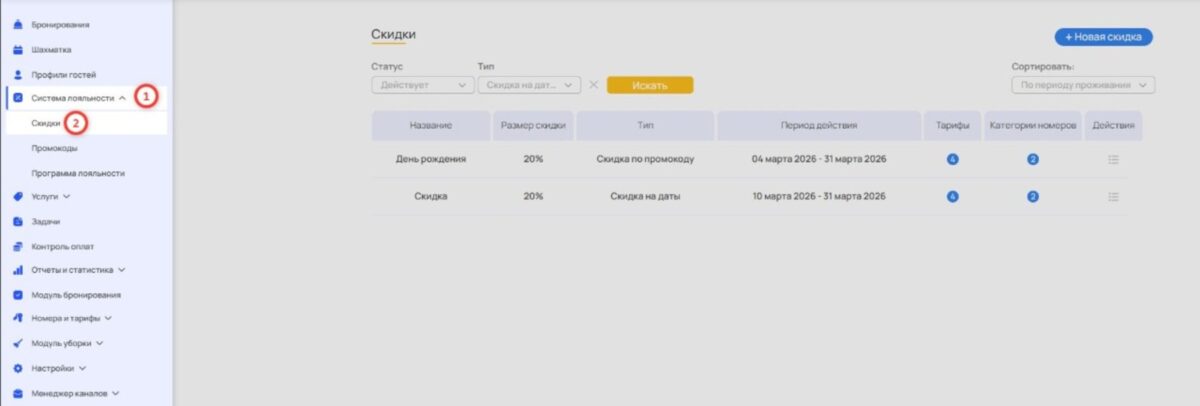 Скидка постоянным гостям